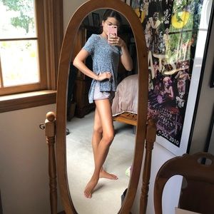 Gray Shirt with Slits